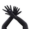 EXLATEX Latex Rubber Black Long Gloves Outfits Accessory Plus Size (Large, Black) view 2