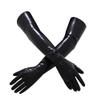 EXLATEX Latex Rubber Black Long Gloves Outfits Accessory Plus Size (Large, Black) view 3