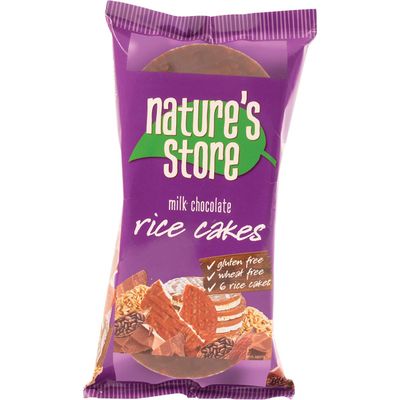 Natures Store Milk Chocolate Rice Cakes 100g - 12 Pack