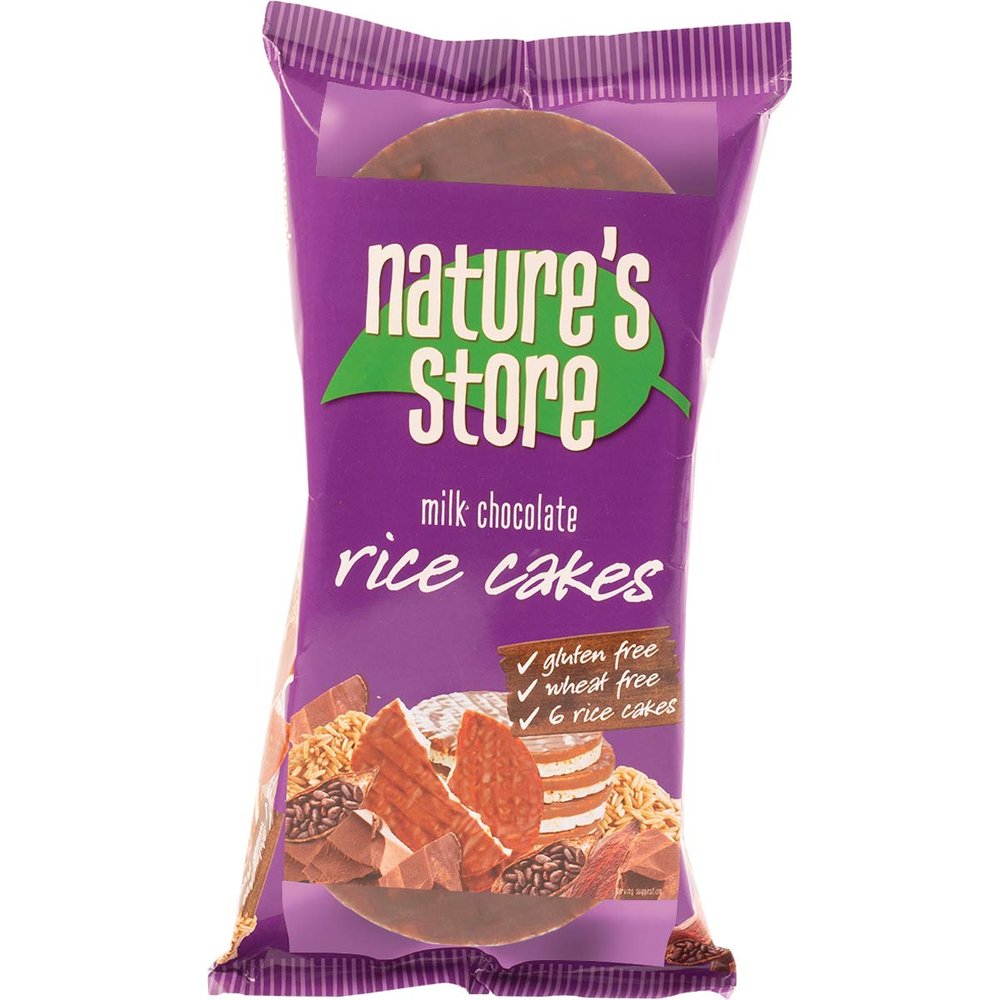 Natures Store Milk Chocolate Rice Cakes 100g - 12 Pack