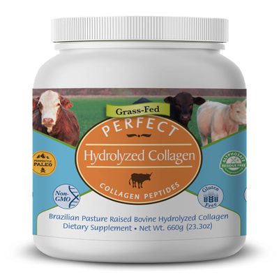 Perfect Supplements  Unflavored Hydrolyzed Collagen Powder for Men and Women - Collagen Peptides - Mix in Hot Cold Liquids, Grass Fed, Easy Absorption, 660 Grams