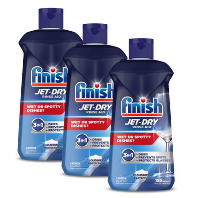 Finish Jet Dry Dishwasher Rinse Aid 16 oz ( Pack of 3)