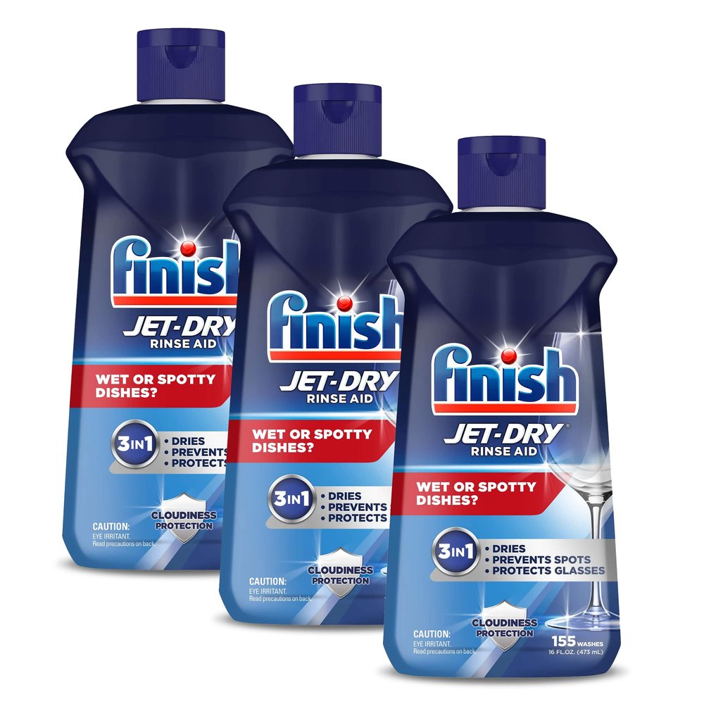Finish Jet Dry Dishwasher Rinse Aid 16 oz ( Pack of 3)