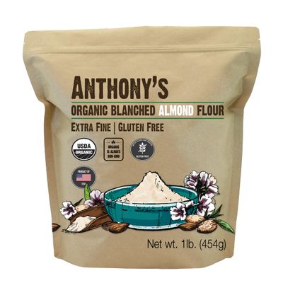 Anthony's Organic Almond Flour, 1 lb, Blanched, Gluten Free, Non GMO, Keto Friendly, Extra Fine, Low Carb