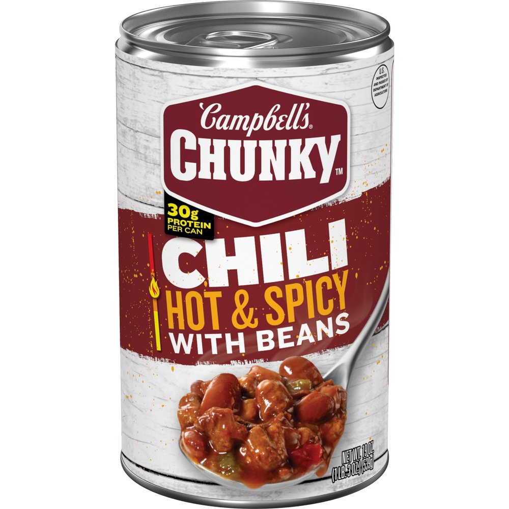 Campbells Chunky Hot and Spicy Chili With Beans, 19 oz Can