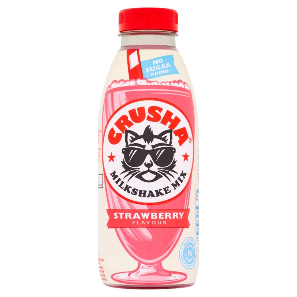 Crusha Mixa Strawberry Flavour Milkshake Mix No Added Sugar (500ml)
