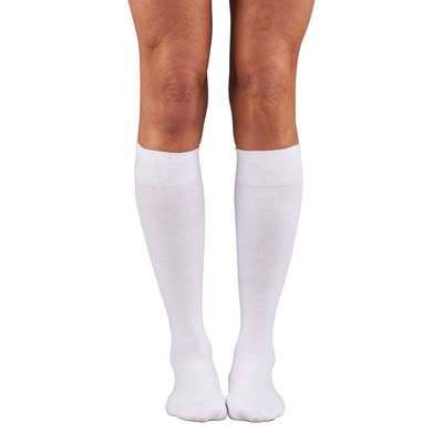 Dr. Comfort 15-20 mmHg Women's Cotton Casual Socks-White-S