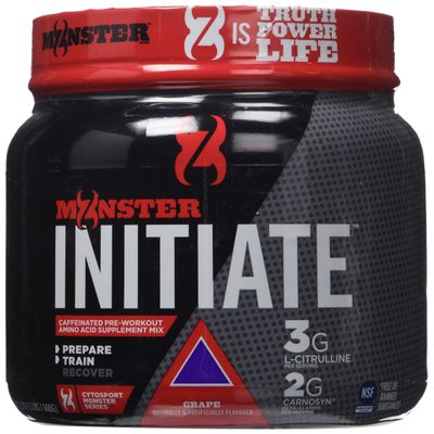 Cytosport Monster Initiate Nutritional Drink, Pre Workout Powder, Grape Flavored, 600 Gram (30 Servings)
