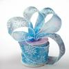 2 1/2" X 10 Yards Light Blue Frozen Snowflake Sheer Ribbon Christmas view 1