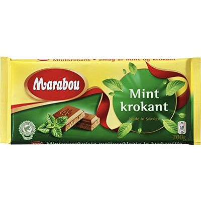 Marabou Mintkrokant - Milk Chocolate with Mint Crisp 200g