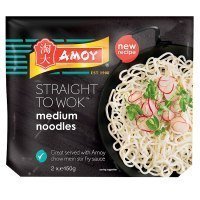 Amoy Straight To Wok Medium Noodles 2 x 150g