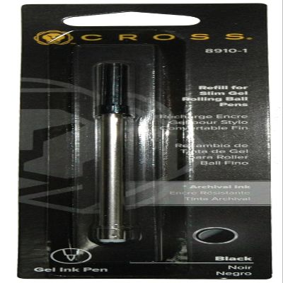 Cross Slim Gel Rolling Ball Refill, Black, 1 per card (8910-1), 2 Packs