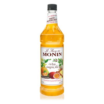 Monin Flavored Syrup, White Sangria Mix , 33.8-ounce Plastic Bottle (1 Liter)