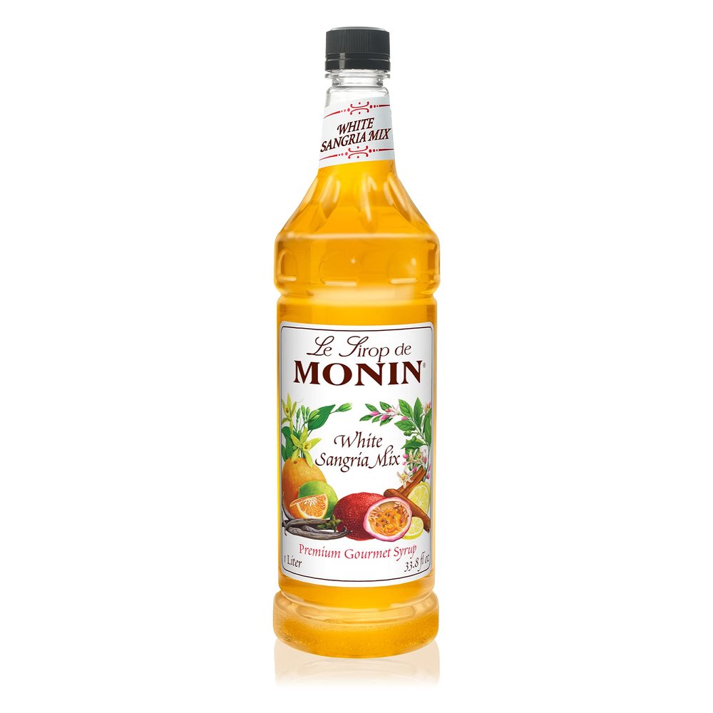 Monin Flavored Syrup, White Sangria Mix , 33.8-ounce Plastic Bottle (1 Liter)