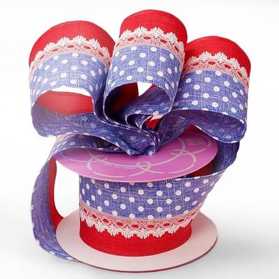 2 1/2" X 10 Yards Multi Patriotic Ribbon
