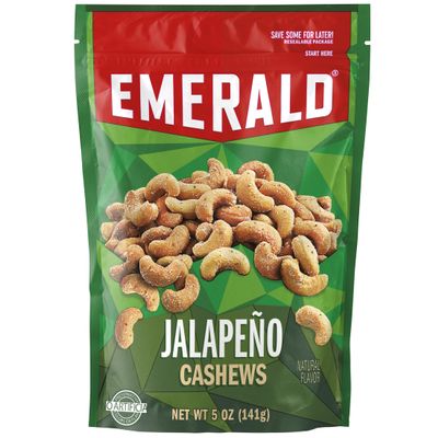 Emerald Jalapeo Cashews Stand Up Resealable Bag, 5 Ounce (Pack of 6)