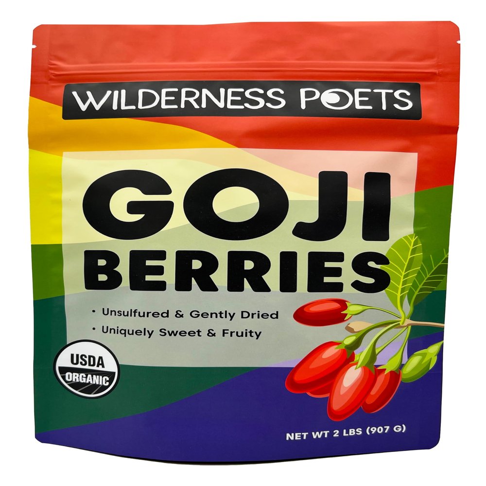 Wilderness Poets Goji Berries (Lycium Berries - Wolfberry) Organic Raw Dried Goji - (32 Ounce - 2 Pound)