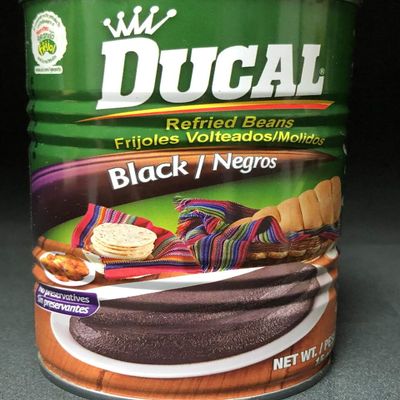 Ducal Refried Black Beans 15 oz - Frijoles Negros Refritos (Pack of 6)