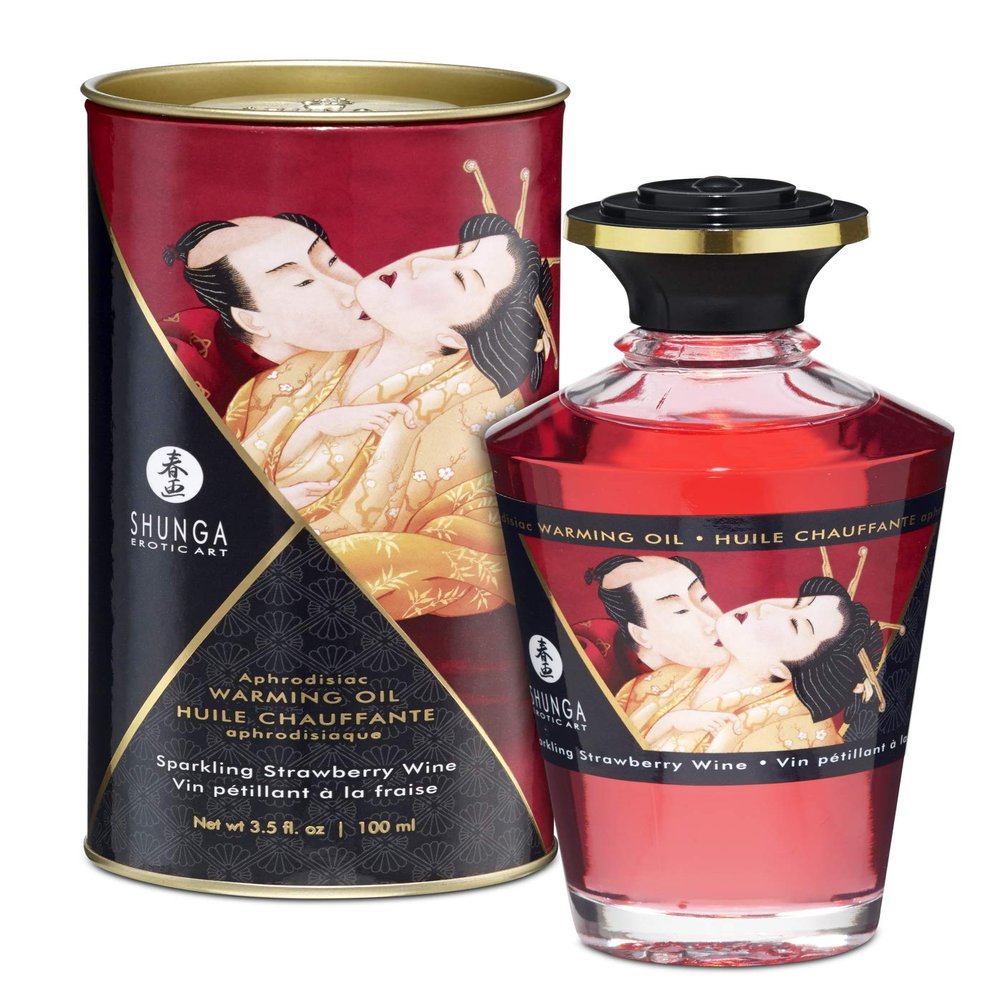 New - Aphrodisiac Warming Oil - Strawberries & Champagne Shunga