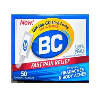 BC Original On-the-Go Fast Pain Relief Powder Stick Packs Aspirin 50 ea (Pack of 18)