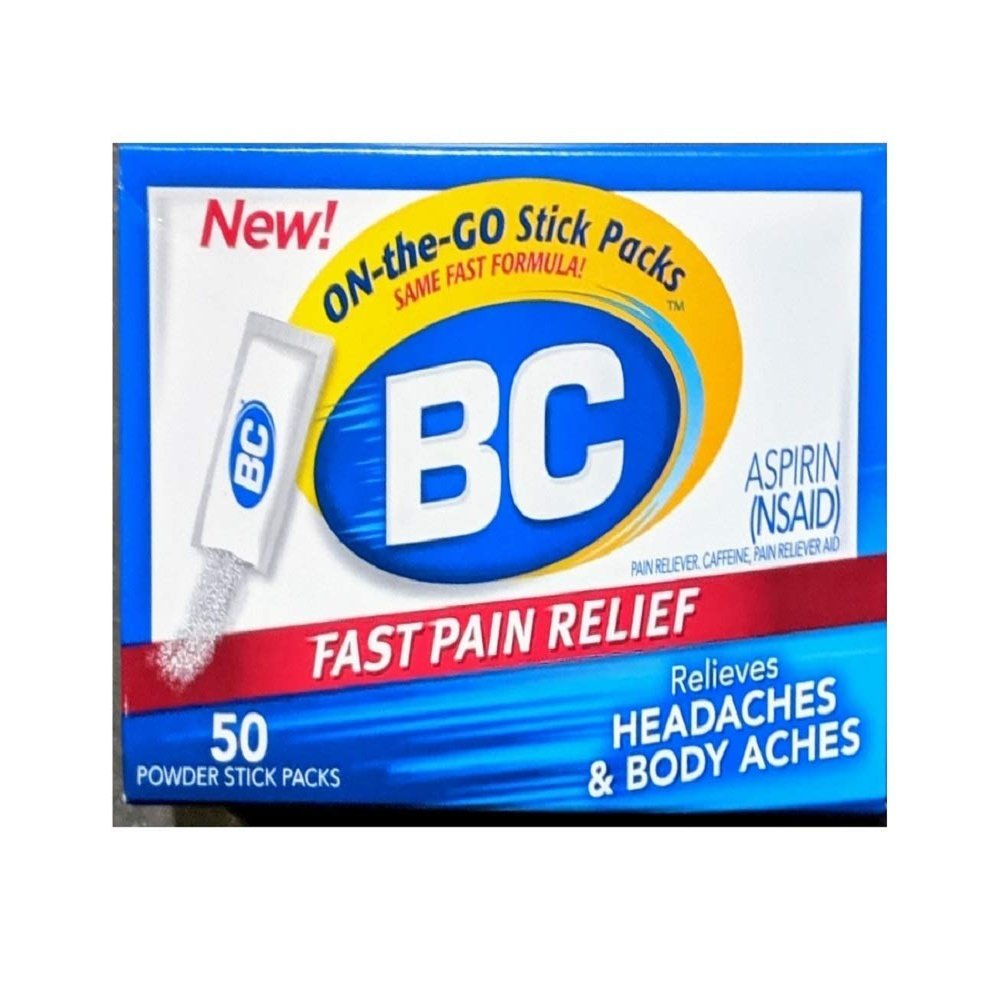 BC Original On-the-Go Fast Pain Relief Powder Stick Packs Aspirin 50 ea (Pack of 18)
