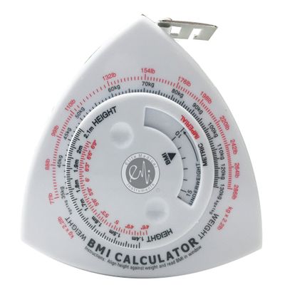 EMI Triangle BMI Body Mass Index Calculator and Body Tape Measure - 60" / 1.5 m ECB-301