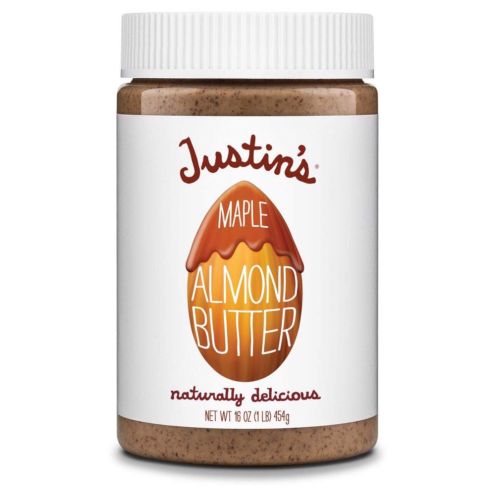Justin's Maple Almond Butter, No Stir, Gluten-free, Non-GMO, Responsibly Sourced, 16oz Jar