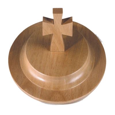 Pecan Stain Bread Plate Lid
