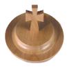 Pecan Stain Bread Plate Lid view 1