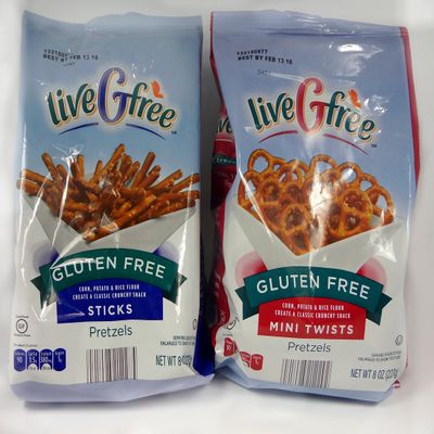 Gluten Free Pretzels - 2 Pack of Twists + Sticks- Each Bag (8oz) - Crunchy and Delicous