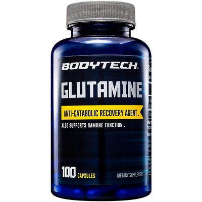 BodyTech Glutamine Capsules - Supports Muscle Recovery, Immune Health & Exercise Performance (100 Capsules)