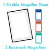 MagniPros Premium 3X (300%) Page Magnifying Lens with 3 Bonus Bookmark Magnifiers for Reading Small Prints, Low Vision Aids & Solar Projects view 2