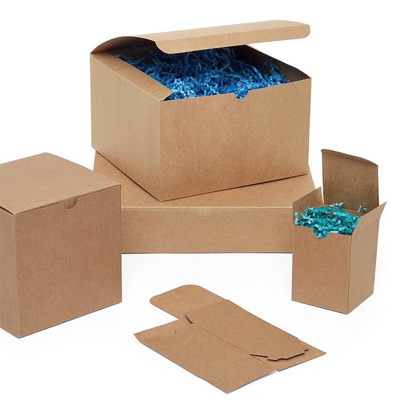 100ea - 9 X 6 X 6 Kraft Gift Box Width 6"