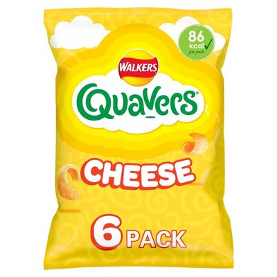 Walkers Quavers Cheese Multipack Snacks, 6x16g