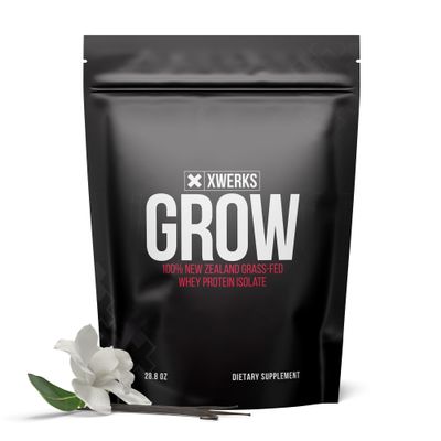 Xwerks Grow Whey Protein Powder, 25g Pure Isolate Protein from New Zealand Grass Fed Cows, Builds Strength and Speeds Recovery, Paleo and Keto Friendly, Soy and Gluten Free, Vanilla, 30 Servings
