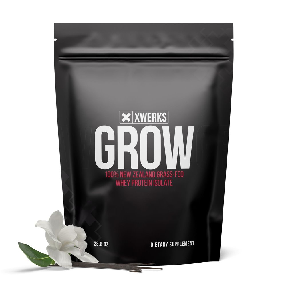 Xwerks Grow Whey Protein Powder, 25g Pure Isolate Protein from New Zealand Grass Fed Cows, Builds Strength and Speeds Recovery, Paleo and Keto Friendly, Soy and Gluten Free, Vanilla, 30 Servings