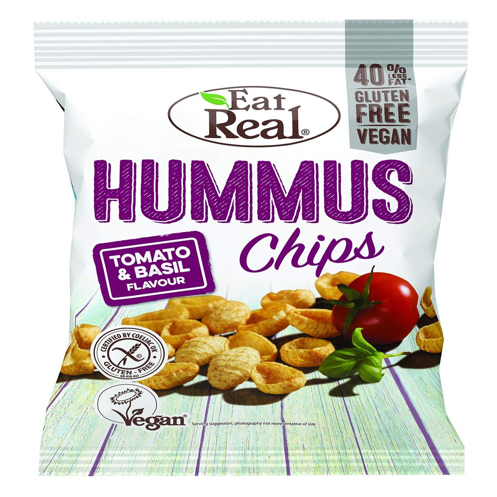 Eat Real - Hummus Chips - Tomato & Basil - 45g (Case of 12)