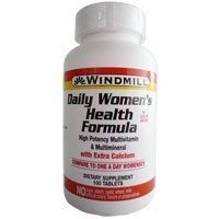 Windmill Health Formula Daily Vitamin Tablets for Women - 100 Ea Pack of 2