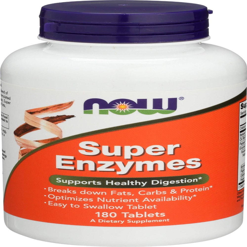 Now Foods Super Enzymes, 180 Tablets, 2 Pack