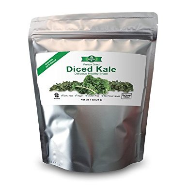 BioTree Labs Freeze Dried Kale - Pack of 1 oz, 100% Natural Healthy Snacks | Great for Hiking, Backpacking, Adding to Pasta or Broths in Cooking | NO Added Sugar or Preservatives, Gluten Free