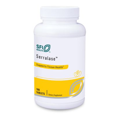 Klaire Labs SFI Health Serralase - Vegetarian Proteolytic Enzyme Blend with Serratia Peptidase & Bromelain for Digestion, Sourced from Papaya & Pineapple, Hypoallergenic (180 Enteric Coated Tablets)