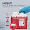 Dynarex Sharps Container, Provides a Safe Disposal of Medical Waste and Needles, Non-Sterile & Latex-Free, Made with Thermoplastic, Red, 1 Case (5.4 Quart, 20) view 4