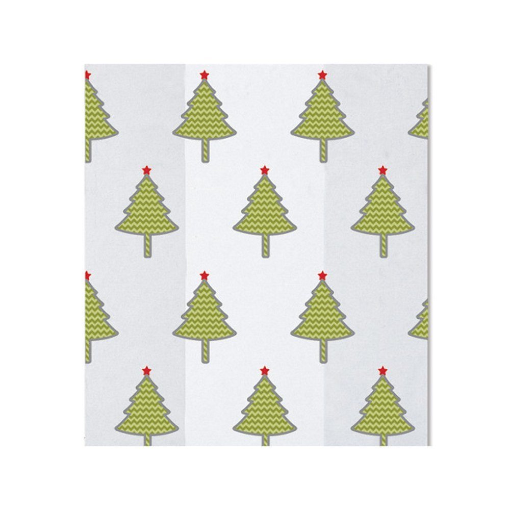 Chevron Christmas Trees Cello Bags - 7.5x3.5x2-20 Pack