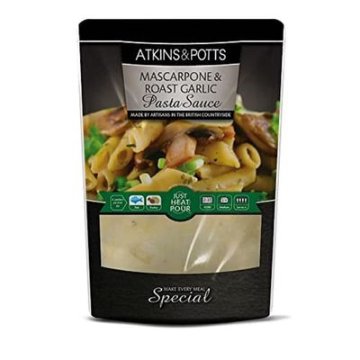 Atkins and Potts Mascarpone and Roast Garlic Pasta Sauce 350g