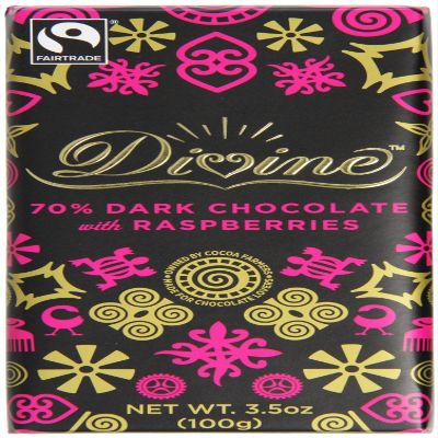 Divine Dark Chocolate with Raspberry 100g