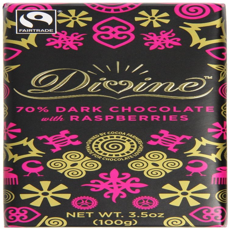 Divine Dark Chocolate with Raspberry 100g