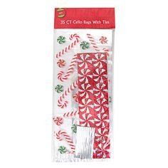 70 Christmas Cello Loot Party Favor Bags with Twist Ties & Tags, 35 / Pack - Set of 2 Packs - Randomly Assorted - 70 bags total