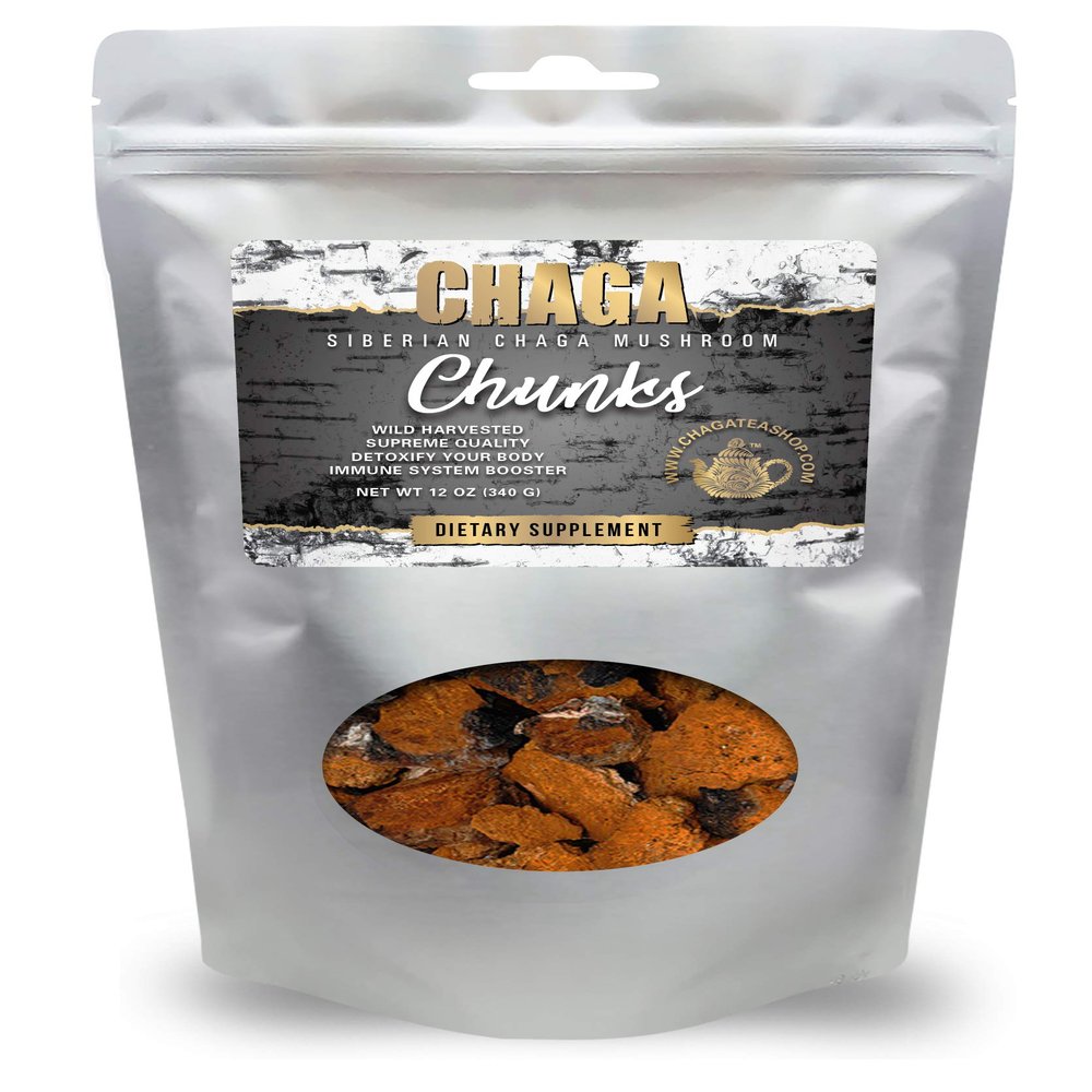Siberian Chaga Mushroom Whole Chunks Wild Harvested 12 Oz. (340g.)