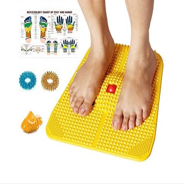 Acupressure Power Mat with Magnets n Pyramids for Pain Relief Useful for Heel Pain - Knee Pain - Leg Pain - Sciatica - Cramps - Migraine - Depression with Acupressure Health Care Products - Economy
