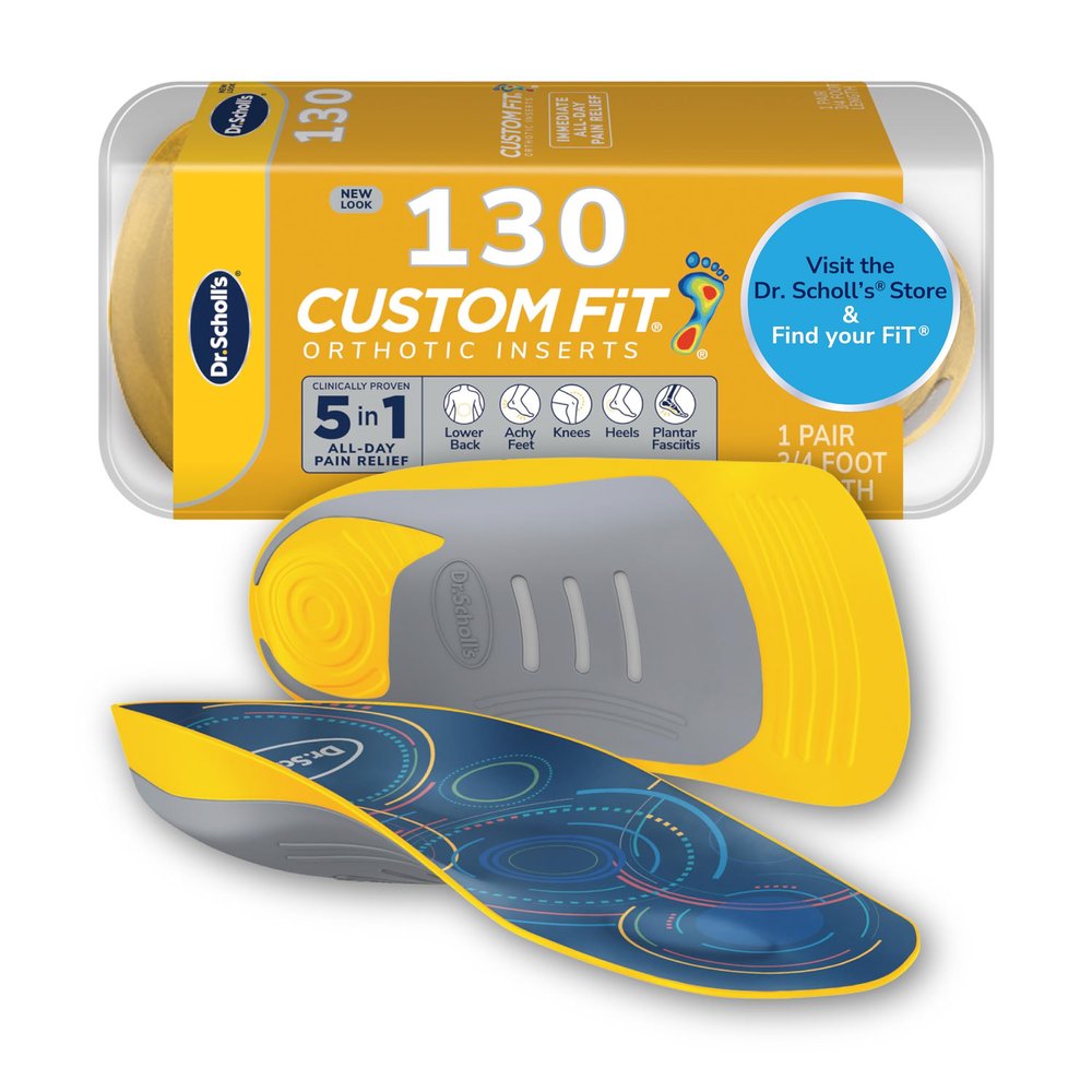 Dr. Scholls Custom Fit Orthotics 3/4 Length Arch Support Shoe Inserts - Plantar Fasciitis Relief Insoles for Men and Women, Immediate All-Day Total Lower Body Pain Relief, FSA HSA Eligible, CF130